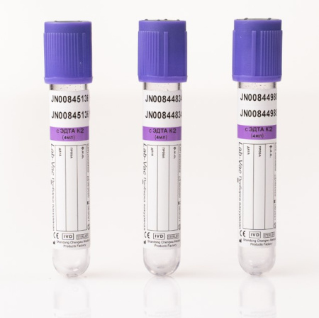 Пробирка вакуумная с ЭДТА К3 3 мл, 13*75 мм